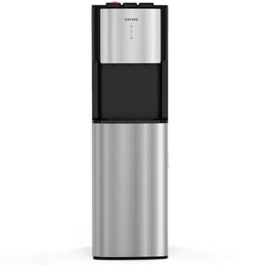 ICEVOKE Self Cleaning Bottom Loading Water Dispenser for 3 or 5 Gallon Bottles, Hot, Cold and Room Water, Durable Stainless Steel, Child Safety Lock
