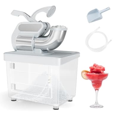 COSTWAY Electric Ice Crusher, 660 LBS/H Snow Cone Machine with Dual Blades, 300W ETL Approved Shaved Ice Machine for Home Parties, Restaurants and Bars (Gray)