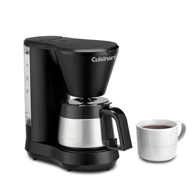 Cuisinart 5-Cup Coffeemaker with Stainless Steel Carafe, Removable Water Reservoir, Black (DCC-5570C)