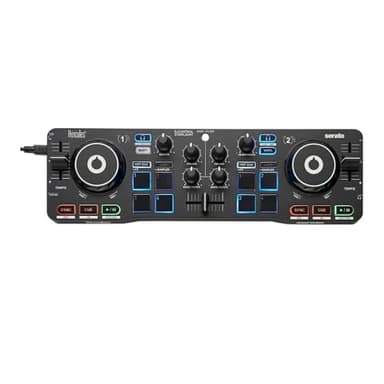 Hercules DJ DJControl Starlight | Pocket USB DJ Controller with Serato DJ Lite, Touch-Sensitive Jog Wheels, Built-in Sound Card and Built-in Light Show