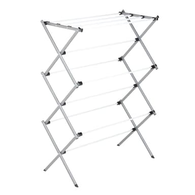 Honey-Can-Do DRY-01306 Folding 42-Inch Clothes Drying Rack, Silver/White