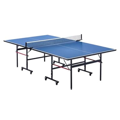 VEVOR Ping Pong Table, Professional Table Tennis Game, Indoor MDF Portable Table Tennis Table, Foldable Ping Pong Table with Quick Clamp Net and Lockable Wheels, 10 Minute Easy Assembly, 12mm Tabletop