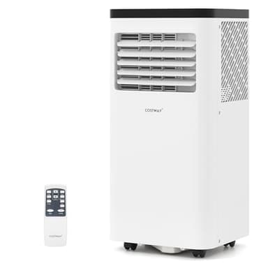 COSTWAY 10000 BTU Portable Air Conditioner, 3 in 1 Floor AC Unit, Fan & Dehumidifier w/Sleep Mode, 24H Timer, LED Display, Remote Control & Window Kit, for Rooms up to 450 Sq.F (10000 BTU)