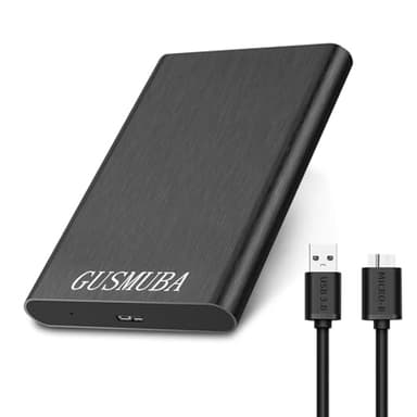 GUSMUBA External Hard Drive 2 TB, Portable Hard Drive HDD Plug and Play, USB 3.0 Data Cable, Data Storage, Compatible with PC/Laptop/Mac os. （Black