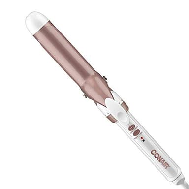 Conair CD702GNC Double Ceramic 1.25 Inch Curling Iron, 1 1/4 inch barrel creates loose curls – for short, medium, and long hair, High heat 375°F, Instant heat up, Anti-frizz control, Dual voltage