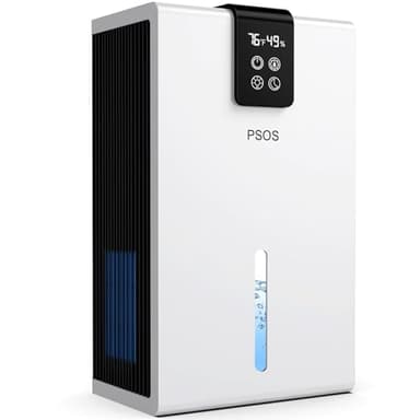 PSOS Dehumidifier, 98 OZ Water Tank, Dehumidifier for Home 1000Sq.Ft Quiet Dehumidifiers for Basement, Bedroom, Bathroom, RV with Humidity Display, Auto Shut Off, Relaxing 7 Color Ambient Light