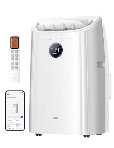 DREO Portable Air Conditioners, 12000 BTU ASHRAE (8000 BTU DOE) Smart AC Unit for Room with Drainage-free Cooling, APP/Voice/Remote, Fan & Dehumidifier, Quiet Standing AC for Bedroom, AC515S New