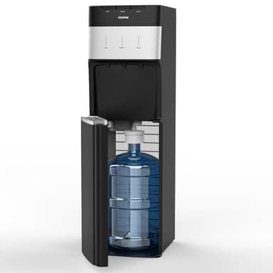 SOOPYK Self Cleaning Bottom Load Water Cooler Dispenser for 3-5 Gallon Bottles,Hot Cold and Room, Child Safety Lock, LED Display with Empty Bottle Alert, Black