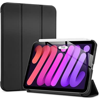 ProCase Smart Case for iPad mini 7 A17 Pro 2024/ Mini 6 2021 8.3 Inch, Hard Back Cover for iPad mini 8.3" 7th Gen A2995/A2996/A2993/6th Gen A2567 A2568 A2569 -Black