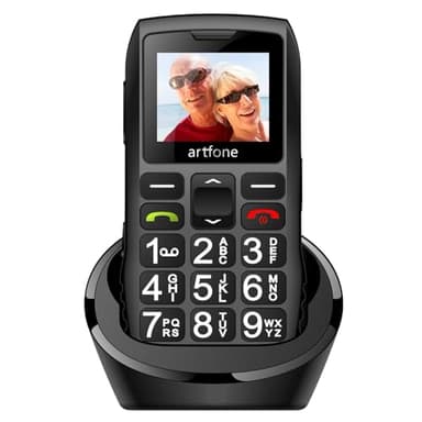 4G LTE Senior Mobile Phone with Big Button, SOS Function, Ultra Loud Speaker, Flashlight, Charging Station, 1800mAh Battery, Single SIM, Black
