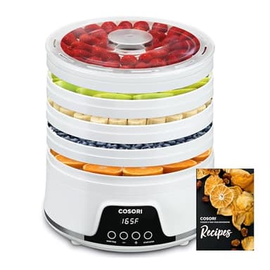 Cosori Food Dehydrator,48H Timer Quiet Cooking, Temperature Control,50 Recipes for Fruit, Meat, Dog Treats, Herbs, Mushrooms, Auto Shut Off, 350W Dryer Machine,5 BPA-Free Trays