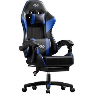 HLDIRECT Gaming Chair with Footrest & Lumbar Support for Adults