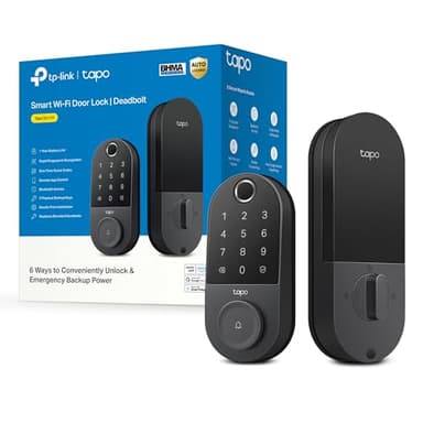 Tapo Smart Door Lock, Deadbolt | Keyless Entry, Fingerprint Recognition, Touchscreen Keypad & in-App Monitoring with Scheduled Access | 1-Year Rechargeable Battery | BHMA Grade 2 | Tapo DL110