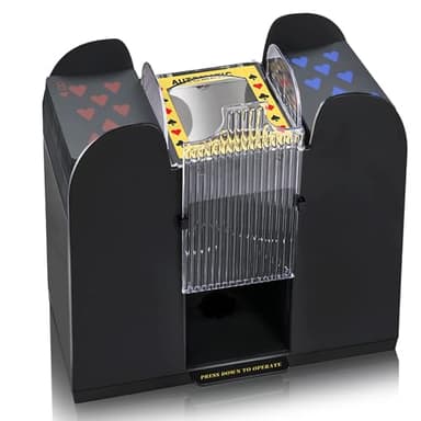 Nileole 6 Decks Automatic Card Shuffler, Battery Operated Electric Shuffler, Casino Card Game Table Accessories for Travel, Phase 10, Skip-Bo, Texas Hold'em, Poker, Home Card Games (6 Decks)