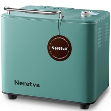 Neretva 20-IN-1 Bread Maker, Dual Heater 2LB Bread Machine Stainless Steel Bread Makers Machine Nonstick Ceramic Pan Compact for Gluten Free/Sourdough/Whole Wheat Bread/Yogurt, Breadmaker Recipe-Green