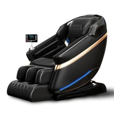 Forward Furniture Bliss Pro Collection Zero Gravity Full Body Massage Chair Recliner with Foot Rollers, Airbag Leg Massage & Optional Back Warmth, Black Faux Leather