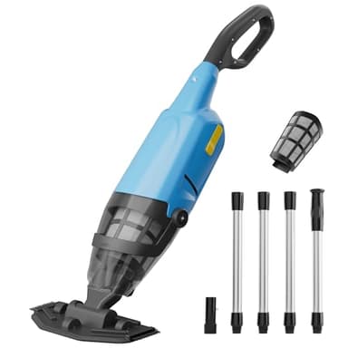 Pool Vacuum Cleaner for Above Ground and Inground Pools, Cordless Rechargeable Handheld Pool Vacuum with 60-90Min Runtime, Powerful Suction for Sand, Leaves & Debris in Hot Tubs and Spas