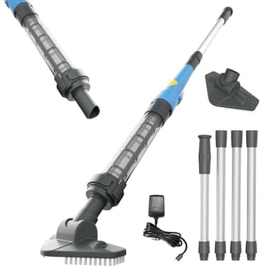 Portable Cordless Spa Vacuum Cleaner, Handheld Hot Tub & Above Ground Pool Cleaner with 2 Brush Heads, 60 Mins Working Time for Underwater Debris & Sand Cleaning