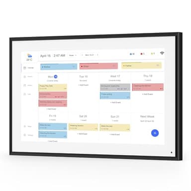 Digital Calendar, 15.6 Inch WiFi Digital Calendar&Chore Chart, 1920 * 1080P IPS Touchscreen, Smart Weekly and Monthly Planner+To Do List Notepad, Desk and Wall Calendar For Family Schedules (Black, 15.6)