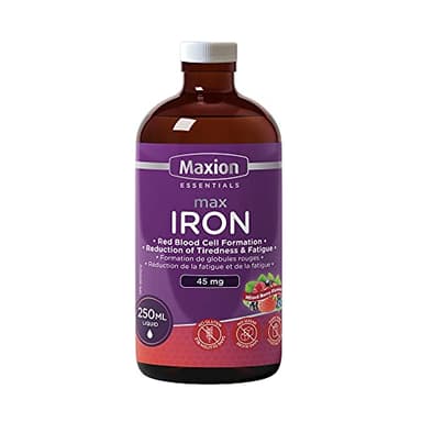Maxion Iron Blood Booster Supplement to Combat Iron Deficiency Anemia, Fight Fatigue and Build Blood Cells, 250ml (1)