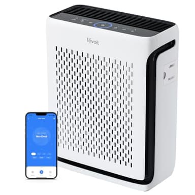 Levoit Air Purifiers for Large Room Home with Washable Filter and Air Quality Monitor, AHAM VERIFIDE, HEPA Sleep Mode and Auto Mode, Removes Pet Hairs, Allergies, Pollen, Smoke, Dust, Vital100S-P