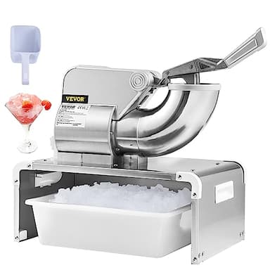 VEVOR Ice Crushers Machine, 661lbs Per Hour Electric Snow Cone Maker with 4 Blades, Stainless Steel Shaved Ice Machine with Cover, 300W Ice Shaver Machine for Margaritas, Home and Commercial Use