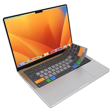 JCPal MacOS Shortcut Guide Keyboard Cover for Apple MacBook Pro 14 inch and MacBook Pro 16 inch (M1-M4 Models) and MacBook Air 13 inch and MacBook Air 15 inch (M2-M4 Models) (US-Layout)