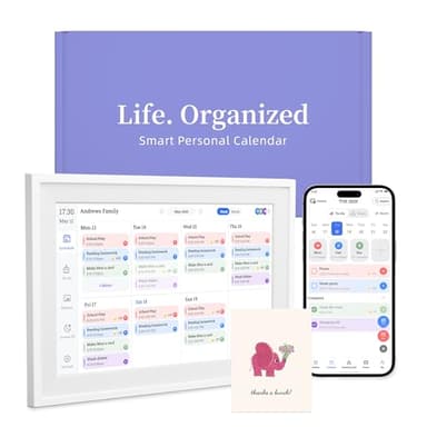 Telonixium 10.1’’ Smart Digital Calendar Planner - Interactive Touch Screen, HD Display, Wall Mountable Family Organizer with Chore Chart, To-Do Lists & App Sync for Home & Office