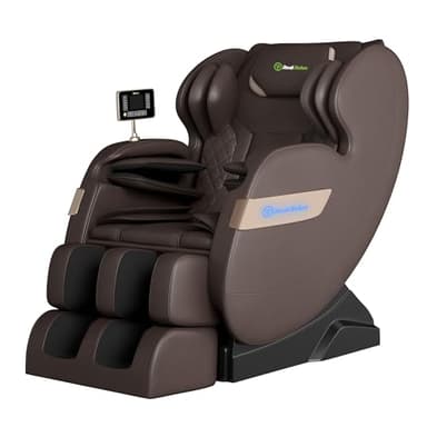 Real Relax 2026 Massage Chair Full Body,Dual Core S Track with Zero Gravity Recliner,Lower Back and Calf Heating, LCD and APP Control,Shiatsu,Bluetooth,Office and Home Use,Brown and Gold