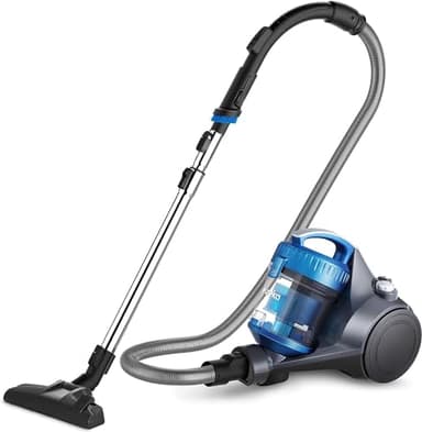 Eureka Bagless Canister Vacuum for Carpets and Hard Floors, Powerful Lightweight Vacuum Cleaner with Large Dust Cup Extension Tube 2-in-1 Crevice Tool Floor Nozzle, Blue, Whirlwind NEN110C