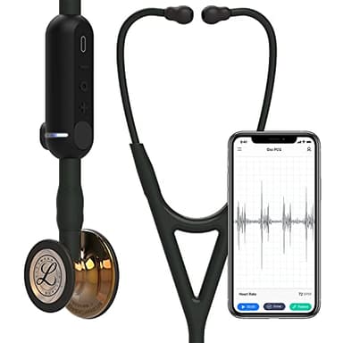 3M Littmann CORE Digital Stethoscope, Our Most Advanced Stethoscope Yet, Up to 40x Amplification*, Active Noise Cancellation, in-App Sound Wave Visualization, High Polish Copper Chestpiece, 8870