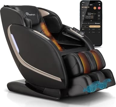 EASPEARL 2026 Massage Chair Full Body, SL Track Zero Gravity Massage Chair with APP, 4D Shiatsu Massage Recliner Chair with Heat, Foot Roller, Bluetooth, Body Scan, Stretch(Black) R8079