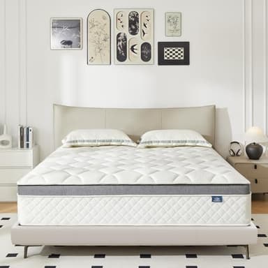 Happiland Full Mattress, 10 Inch Hybrid Memory Foam Full Mattress in a Box, with Upgrade Individually Pocket Springs, Pressure Relief, Durable and Breathable Comfort, CertiPUR-US