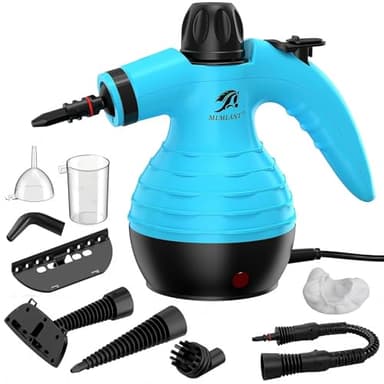 MLMLANT Steam Cleaner, Multi-functional handheld steam cleaner for home use, comes with 9 attachments and is suitable for kitchens, bathrooms, sofas, and car seats.