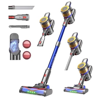 UNINELL HOME Cordless Vacuum Cleaner, 450W 45KPA Vacuum Cleaners with 60Min Detachable Battery, Self-Standing Cordless Vacuum Wall-Mount Charging, Lightweight Anti-Tangle