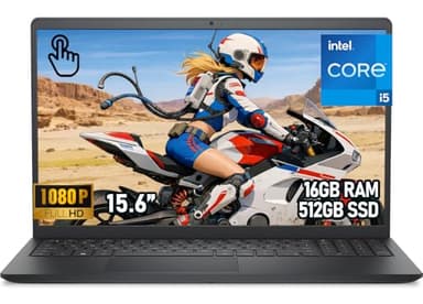 Dell Inspiron 15, 15.6" FHD Touchscreen Laptop, Intel Core i5-1334U, 16GB RAM 512GB SSD, Windows 11 Home in S Mode, Wi-Fi 6, for Students and Home Use