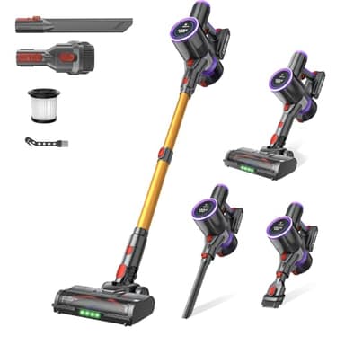 Cordless Vacuum Cleaner, 550W/50kPa Stick Vacuum for Hard Floors & Carpets