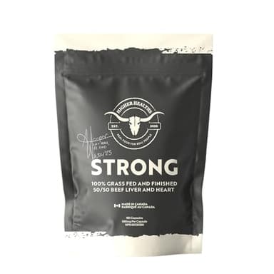 Higher Healths Strong – Grass-Fed Beef Liver & Heart Supplement – Nutrient-Dense Blend for Vitality – 180 Capsules - Made in Canada