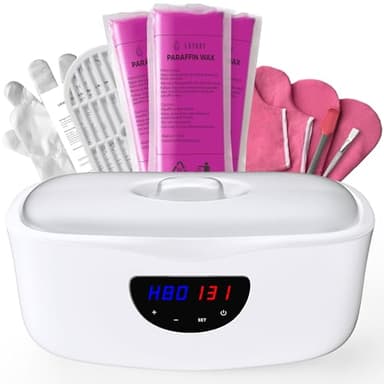 LAVANY Paraffin Wax Machine for Hands & Feet – 230W, 4000ml Aluminum Pot Wax Warmer with 3lbs Wax & Mitts – Auto & Manual Modes