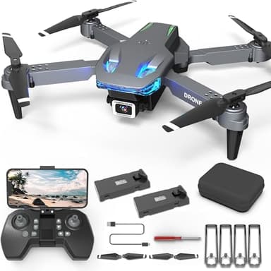 Wipkviey T28 Drone with 1080P Camera for Adults & Beginners, Foldable FPV RC Quadcopter, Altitude Hold, Gesture Selfie, Waypoint Flight, 3D Flip, 2 Batteries, Easy to Fly, Gift for Kids, Boys & Girls
