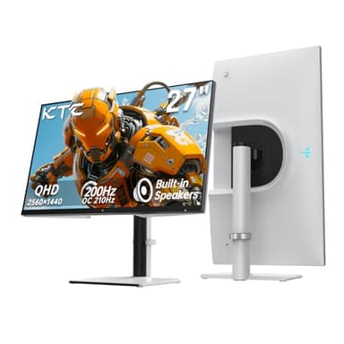 KTC 27 Inch 2K Gaming Monitor 200Hz, 1440P Monitor with Speakers, Up to 210Hz Computer Monitors Fast IPS 1ms, Adaptive Sync, HDR400, Tilt/Swivel/Pivot/Height Adjustment, HDMI DisplayPort, White H27T6