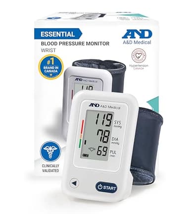 A&D Medical Wrist Blood Pressure Monitor for Home Use - UB-525CN, BP Adjustable Cuff (5.3-8.5"/13.5-21.5 cm) One Button Operation, 60 Reading Memory, FSA/HSA Eligible, 2 AAA Batteries