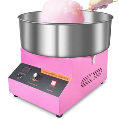 Cotton Candy Machine, 1000W Commercial Candy Floss Machine, Pink Electric Cotton Candy Maker with Stainless Steel Bowl, Sugar Scoop, Cotton Candy Machine for Kids Birthday Home Carnival Family Party