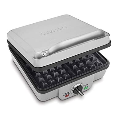 Cuisinart Belgian Waffle Maker with Pancake Plate, Non-Stick Removable Plates, Silver (WAF-350C)