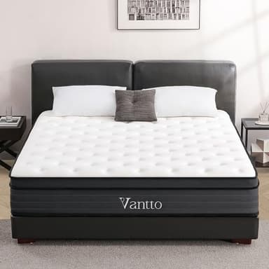 Vantto Full Size Mattress, 10 Inch Memory Foam Hybrid Pocket Spring Double Mattress in a Box for Motion Isolation, Pressure Relief and Supportive