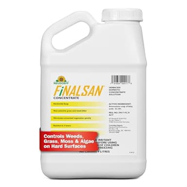 Neudorff Finalsan Concentrate Weed Killer Fast-Acting Herbicide Kills within Hours & Leaves No Harmful Residue in The Soil, Areas Can Be Re-sown Five Days after Treatment. Non-staining Herbicidal Soap