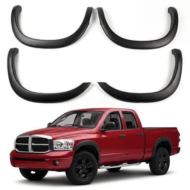 TRUXEN Fender Flares Compatible with 2002-2008 Dodge Ram 1500, 2003-2009 Ram 2500 3500 6.5' Truck Bed Accessories Factory Style OEM UV Treated Paintable Matte Polypropylene Wheel Arch Extension