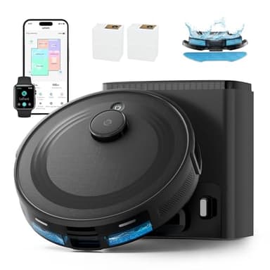 Lefant M2 Plus Robot Vacuum and Mop, Strong Suction with LiDAR Navigation, 75-Day Self-Emptying, 2.4/5G Wi-Fi/App/Alexa, 190° PSD Obstacle Avoidance, Hard Floors and Carpet, Black