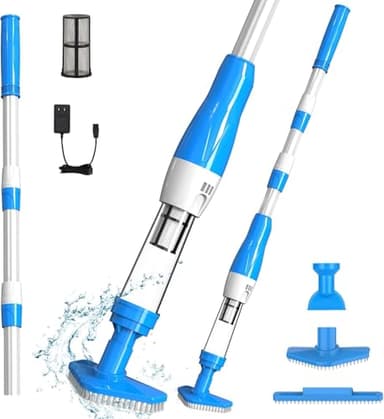 3 in 1 Cordless Rechargeable Pool Vacuum, Handheld Pool Cleaner Ideal for Spas, Hot Tubs and Small Pools for Sand and Debris