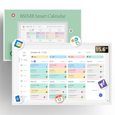 BSIMB Digital Calendar 15.6 Inch Wall Planner Chore Chart Interactive Touchscreen Electronic Smart Tablet To Do List Meal Display Family Hearth Schedules Kids Adults, Streamline Household Organization